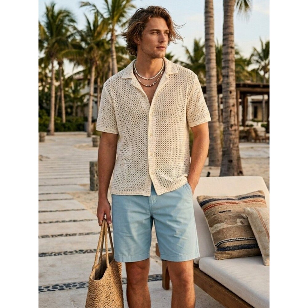 Aeropostale Men's Pale Blue Stretch Classic Shorts NWT Size 34